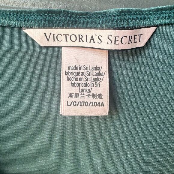 Victoria’s Secret Velvet Slip Dress Deepest Green Size L - Picture 3 of 4